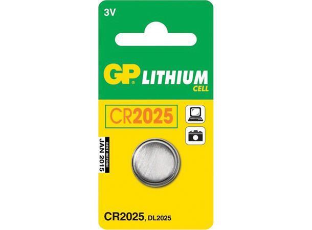 GP 2025 Batteri 3V 1 stk, ø20mmx2.5mm, Lithium