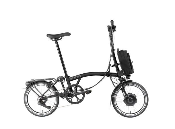 Brompton H4R Sammenleggbar EL-Sykkel 4 gir, 18,3kg, Black, Med Bærer
