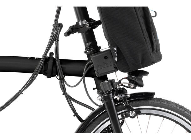 Brompton H4R Sammenleggbar EL-Sykkel 4 gir, 18,3kg, Black, Med Bærer
