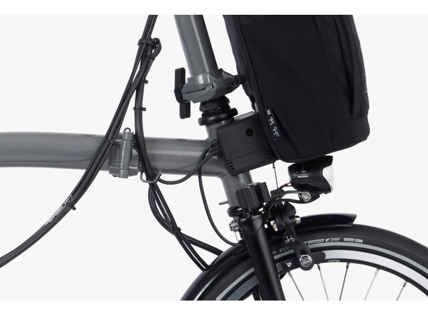 Brompton H4R Sammenleggbar EL-Sykkel Titan bakramme,4 gir,15,9kg, Black Met