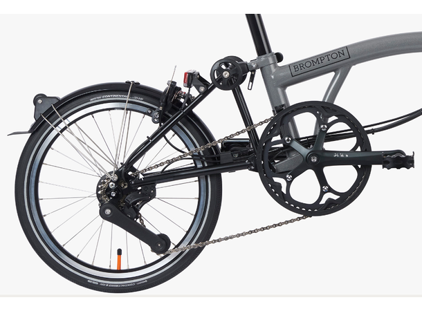 Brompton H4R Sammenleggbar EL-Sykkel Titan bakramme,4 gir,15,9kg, Black Met