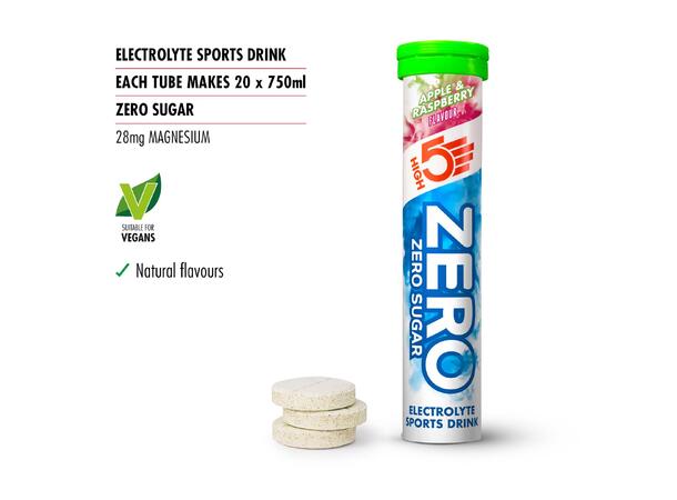 HIGH5 Zero Eple/Bringebær 80gr - 20 tabletter 