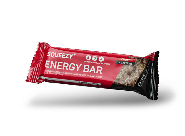 Squeezy Super Energy Bar Cherry/koffein - 50g 