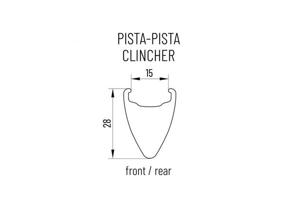 Miche Pistard Pista Pista Hjulsett Bane, Clincher 