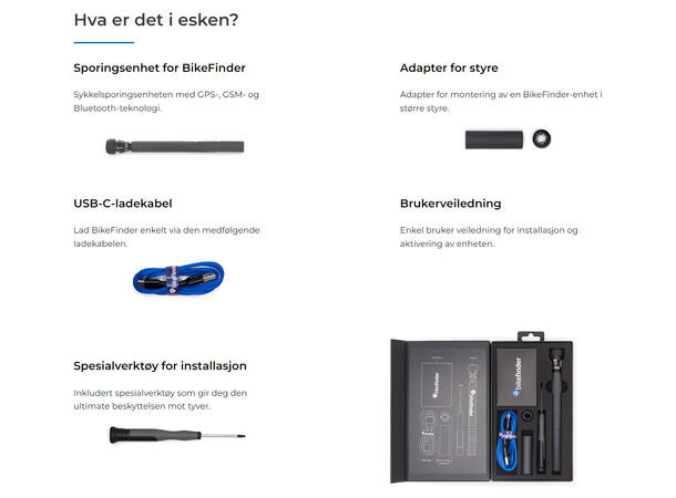 BikeFinder GPS Sykkeltracker Spor sykkelen fra mobilen 