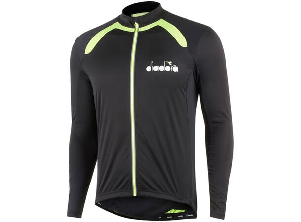 Diadora Vision Luca Sykkeltrøye Sort/Neon gul, Vindtett 