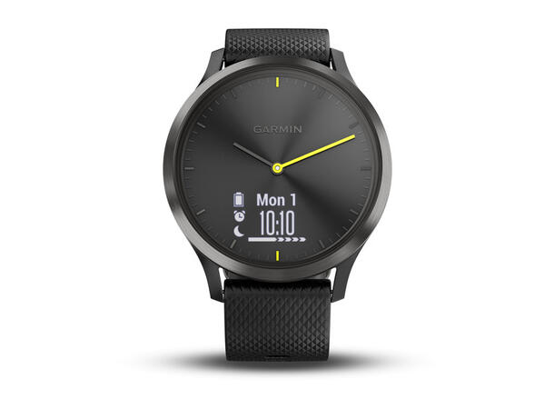 Garmin Vivomove HR Sport - Sort Svart med svart silikonrem, Str.L 