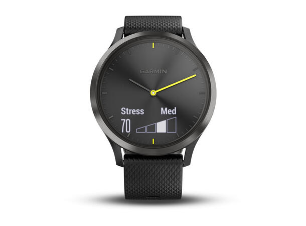 Garmin Vivomove HR Sport - Sort Svart med svart silikonrem, Str.L 