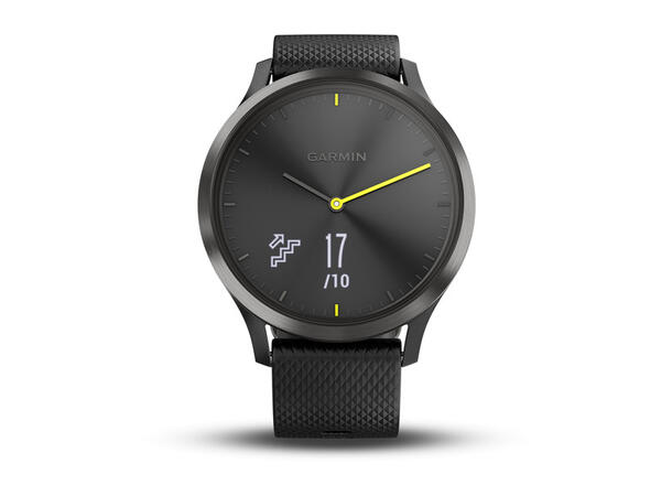Garmin Vivomove HR Sport - Sort Svart med svart silikonrem, Str.L 