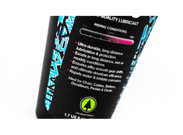 Muc-Off Bio Wet Lube 50ml For våte forhold, Dryppflaske 