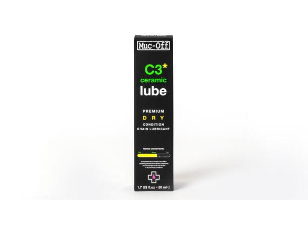 Muc-Off C3 Ceramic Dry Lube 120ml For tørre forhold, Dryppflaske 