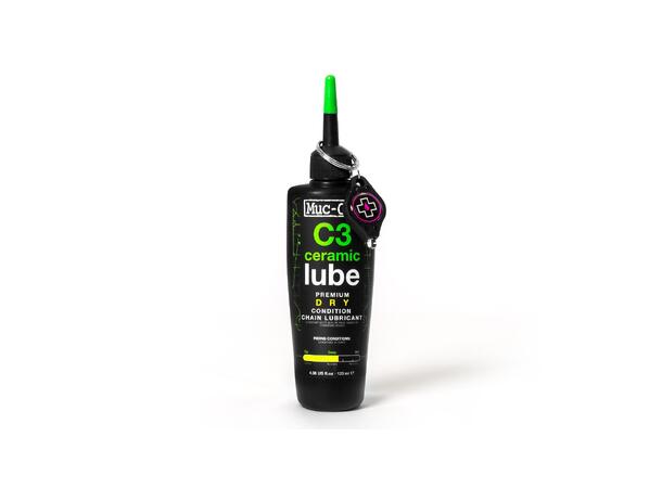 Muc-Off C3 Ceramic Dry Lube 120ml For tørre forhold, Dryppflaske 