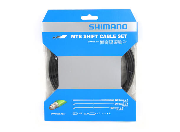 Shimano Optislick MTB Girwiresett Sort, Komplett sett 