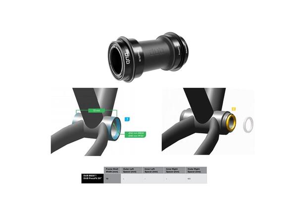Sram DUB kranklager PF30 PF30, DUB, 68/73mm 