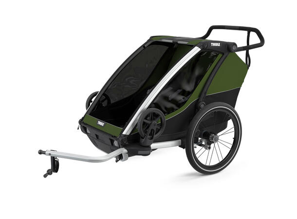 Thule Chariot Cab2 Sykkelvogn Cypres Green, m/sykkelsett og trillesett 