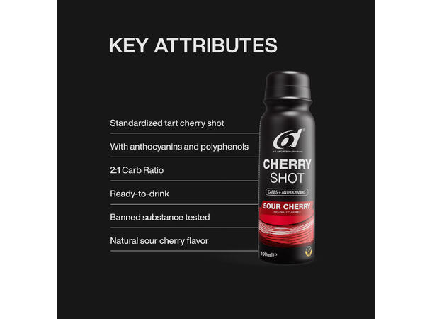 6d Kirsebærshot For perfekt restitusjon, 6 x 100 mL 