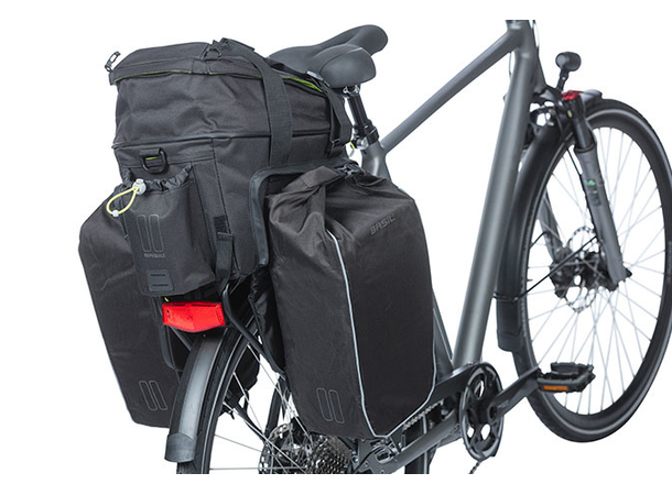 Basil Miles XL P MIK Bagasjebrett Veske 9-36L, Vanntett (IPX3), ink MIK plate 