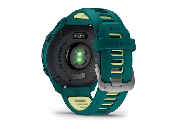 Garmin Forerunner 170 Music Blågrønn med blågrønn/sitronfarget rem 