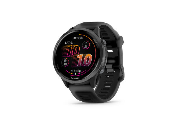 Garmin Forerunner 970 Skifergrå aluminium med sort/sort rem 