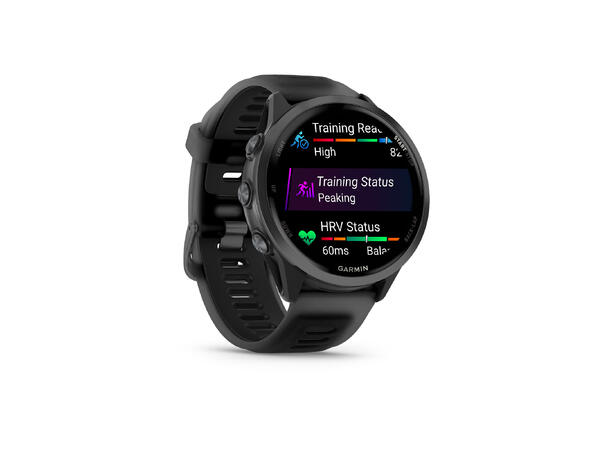 Garmin Forerunner 970 Skifergrå aluminium med sort/sort rem 