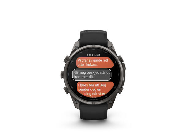 Garmin fenix 9 Pro inReach 47mm Karbongrå DLC-titan - sort/steingrå 