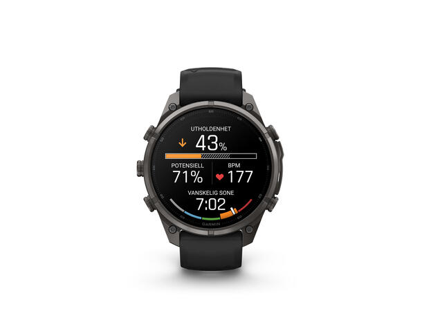 Garmin fenix 9 Pro inReach 47mm Karbongrå DLC-titan - sort/steingrå 