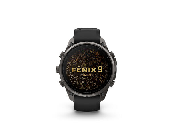 Garmin fenix 9 Pro inReach 47mm Karbongrå DLC-titan - sort/steingrå 