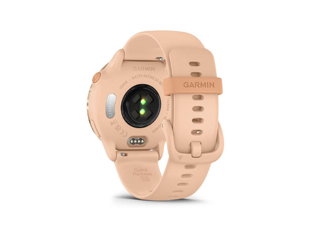 Garmin vivoactive 6 Metallisk rosa, rosa daggry-farget rem 