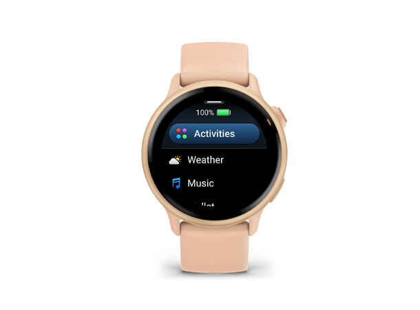 Garmin vivoactive 6 Metallisk rosa, rosa daggry-farget rem 