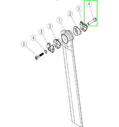 M6 long mutter for Factor Salpinne 128-A196BSF-BK