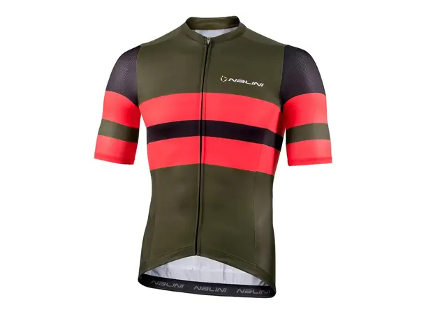 Nalini Linear Sykkeltrøye Grønn/Korallrød str. 2XL 