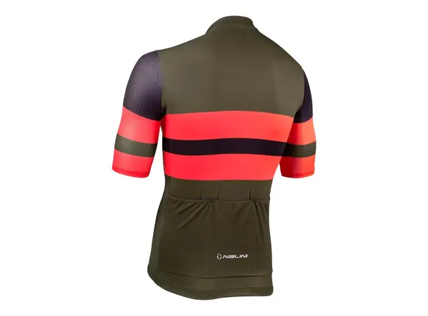 Nalini Linear Sykkeltrøye Grønn/Korallrød str. 2XL 