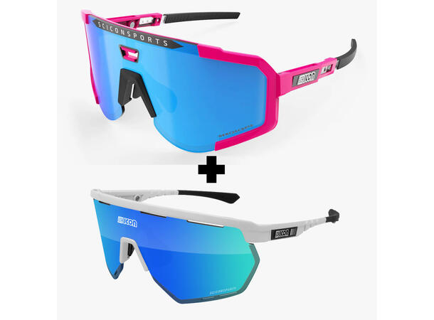 Scicon Aeroscope + Aerowing Solbriller Pink Fluo + White Gloss 