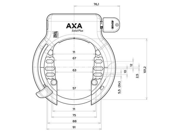 AXA Solid Plus + Newton 150 Plug In Nøkkel, Lås + Wire 