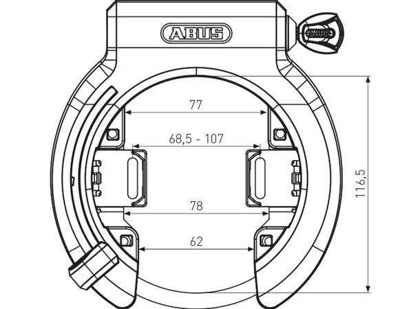 Abus 6950M X-Plus Granit Ringlås Justerbart feste, Nøkkel, Level 10