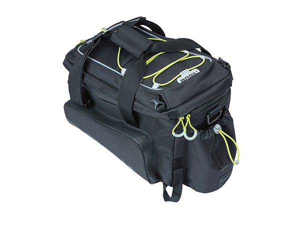Basil Miles XL P MIK Bagasjebrett Veske Sort, 9-36L, Vanntett (IPX3), ink MIK pl 
