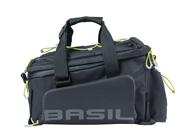 Basil Miles XL P MIK Bagasjebrett Veske Sort, 9-36L, Vanntett (IPX3), ink MIK pl 