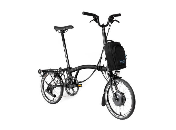 Brompton H4R Sammenleggbar EL-Sykkel 4 gir, 18,3kg, Black, Med Bærer 