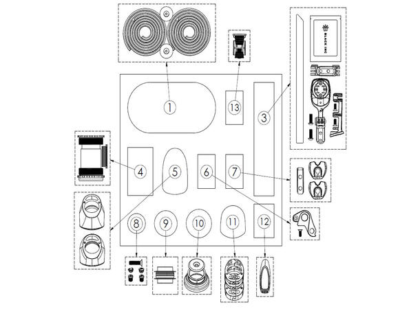 Factor "Pizzaboks" med deler for ramme R00-FDA1304APZ-BK 