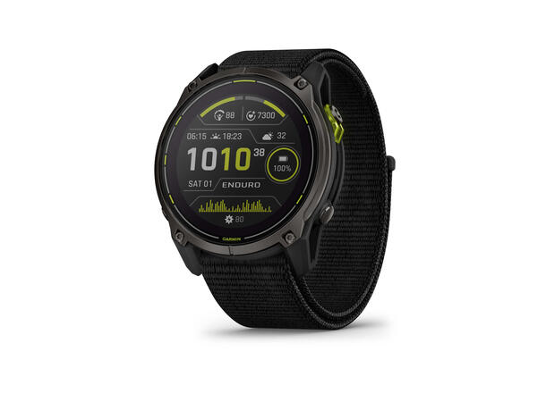 Garmin Enduro 3 Karbongrå DLC-titan, sort UltraFit-nylon