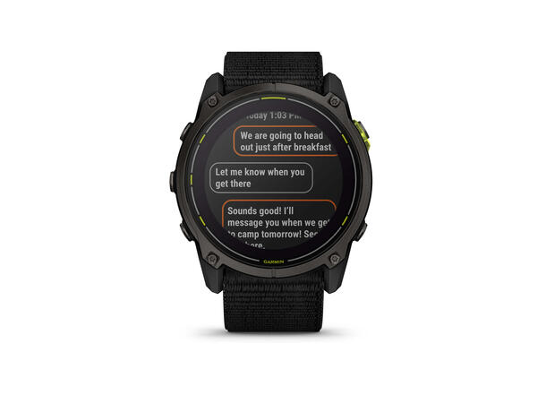 Garmin Enduro 3 Karbongrå DLC-titan, sort UltraFit-nylon 