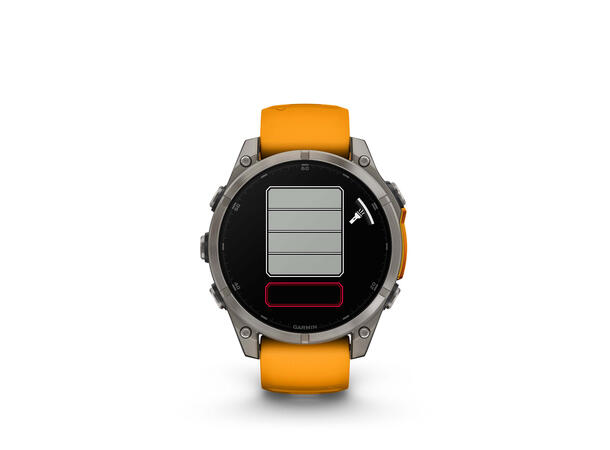 Garmin Fenix 8, 47 mm Sapphire,Titan, oransje/grafittfarge-rem