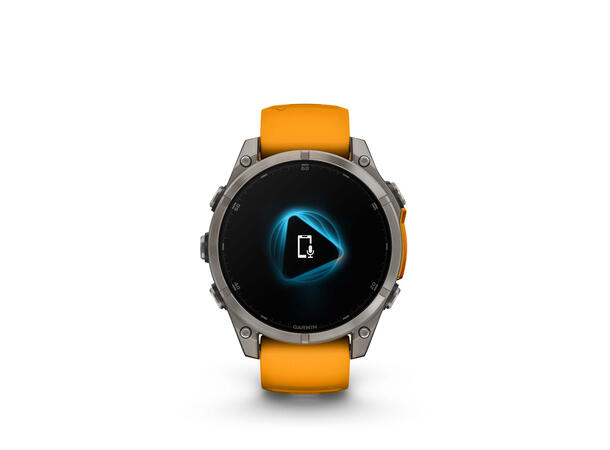 Garmin Fenix 8, 47 mm Sapphire,Titan, oransje/grafittfarge-rem