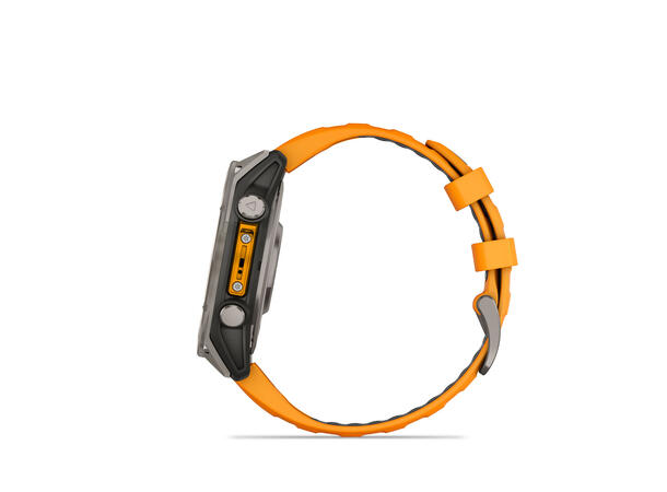 Garmin Fenix 8, 47 mm Sapphire,Titan, oransje/grafittfarge-rem 
