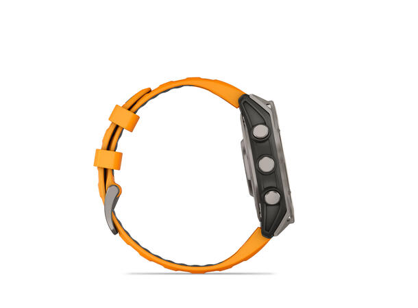 Garmin Fenix 8, 47 mm Sapphire,Titan, oransje/grafittfarge-rem