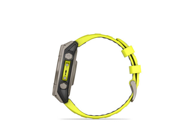 Garmin Fenix 8, 47 mm, Solar Sapphire, Titan gul/grafittfarget rem 