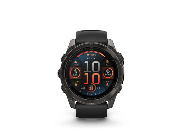 Garmin Fenix 8, 51 mm Sapphire, Karbongrå DLC-Titan