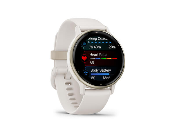 Garmin vivoactive 5 Elfenbensfarget og Cream Gold 