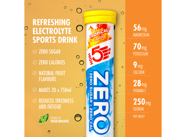HIGH5 Zero Tropisk 80gr - 20 tabletter 