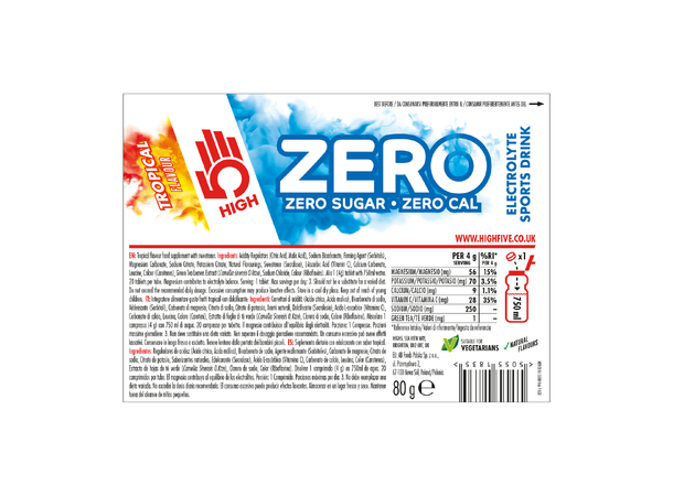 HIGH5 Zero Tropisk 80gr - 20 tabletter 